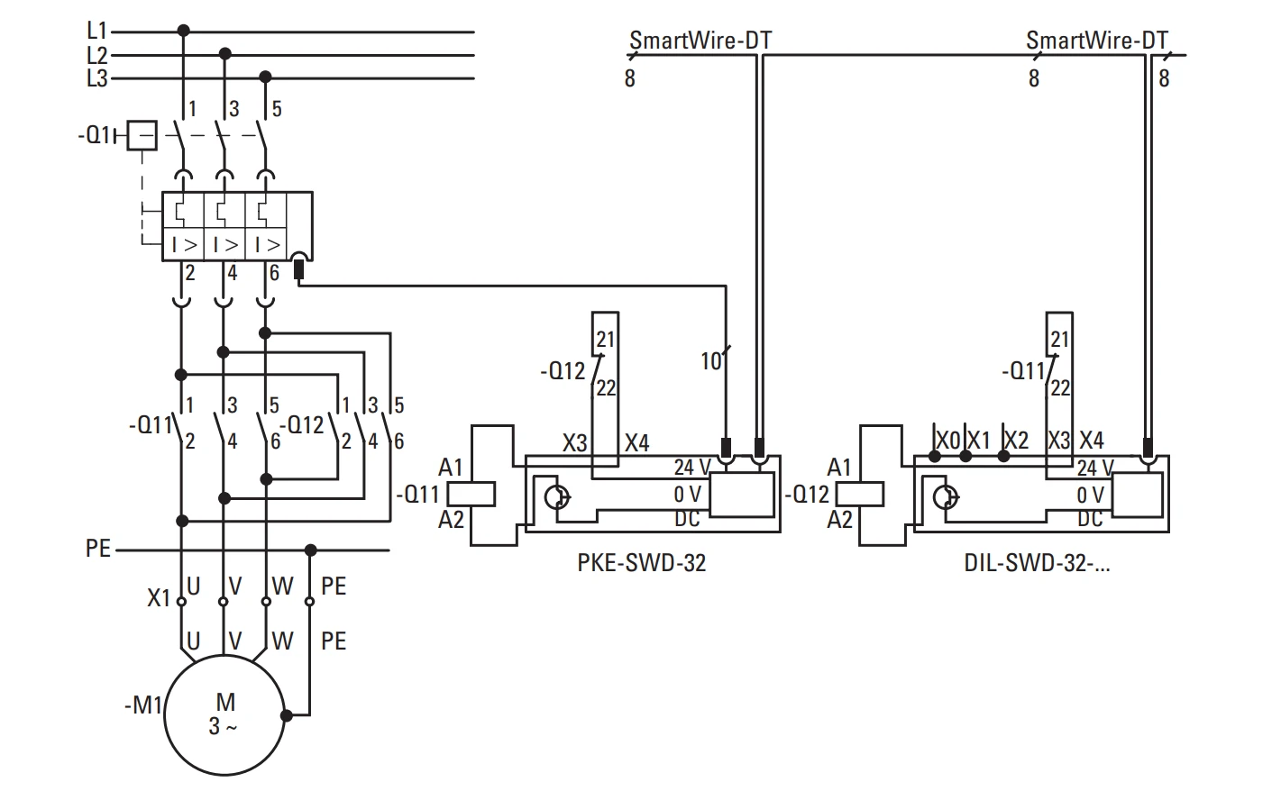راهاندازی معکوس با استفاده از کلید حفاظتی در تابلو برق PLC